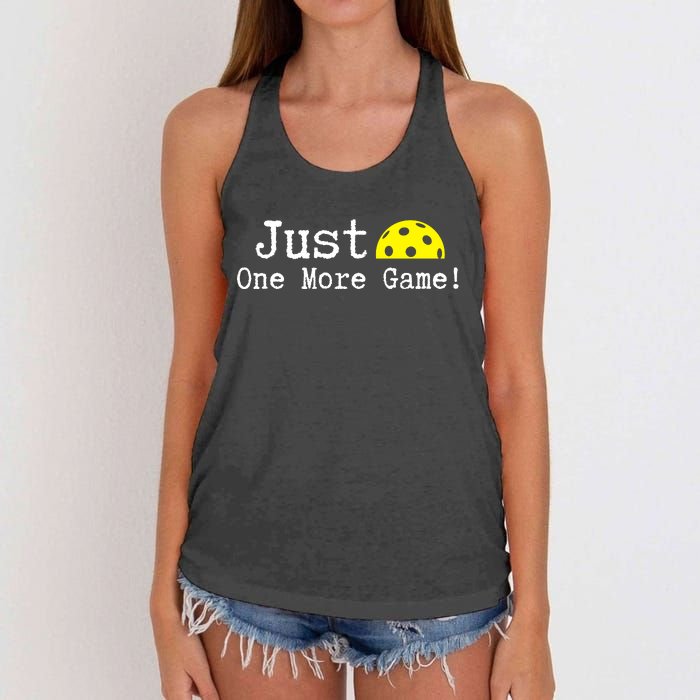 Pickleball Just One More Game Pickleball Lover Gift Women's Knotted Racerback Tank