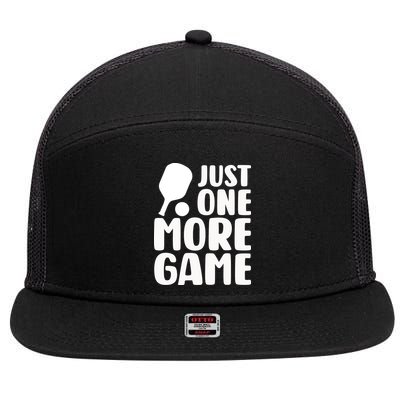 Pickleball Just One More Game 7 Panel Mesh Trucker Snapback Hat