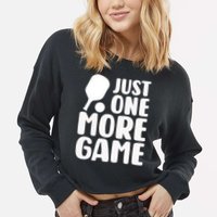 Pickleball Just One More Game Cropped Pullover Crew