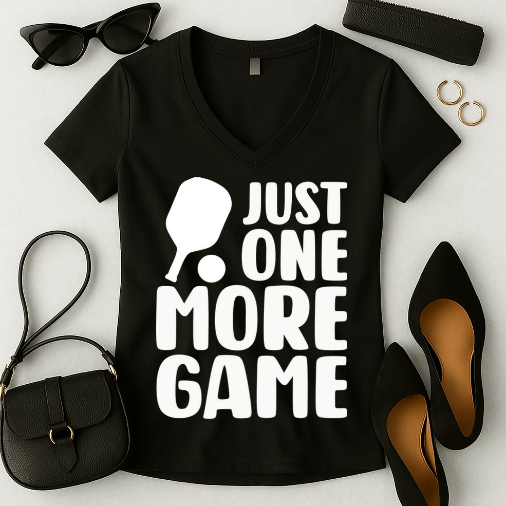 Pickleball Just One More Game Women's V-Neck T-Shirt