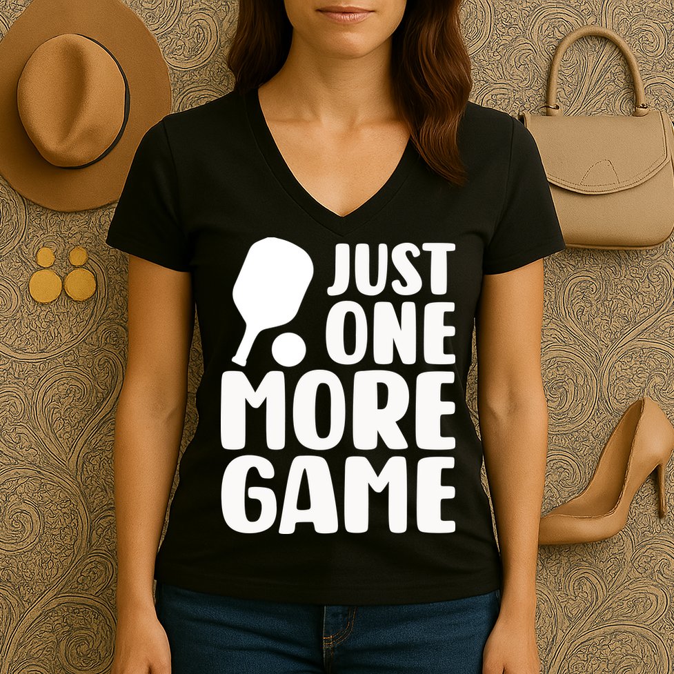 Pickleball Just One More Game Women's V-Neck T-Shirt