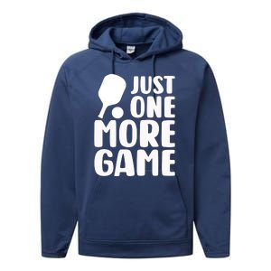 Pickleball Just One More Game Performance Fleece Hoodie