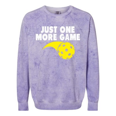 Pickleball Just One More Game Colorblast Crewneck Sweatshirt