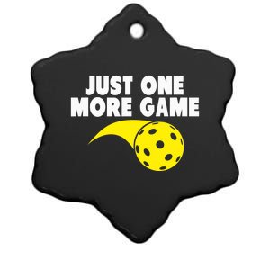 Pickleball Just One More Game Ceramic Star Ornament