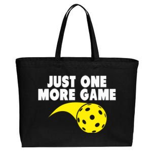 Pickleball Just One More Game Cotton Canvas Jumbo Tote