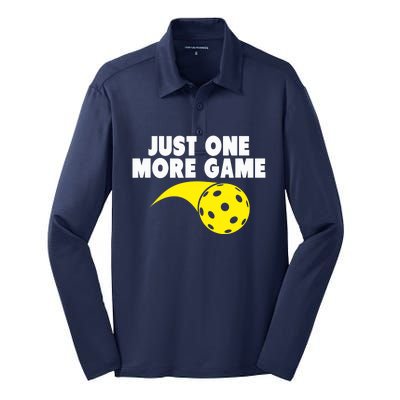 Pickleball Just One More Game Silk Touch Performance Long Sleeve Polo