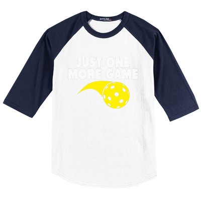 Pickleball Just One More Game Baseball Sleeve Shirt