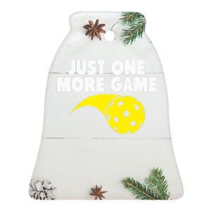 Pickleball Just One More Game Ceramic Bell Ornament