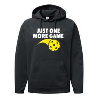 Pickleball Just One More Game Performance Fleece Hoodie