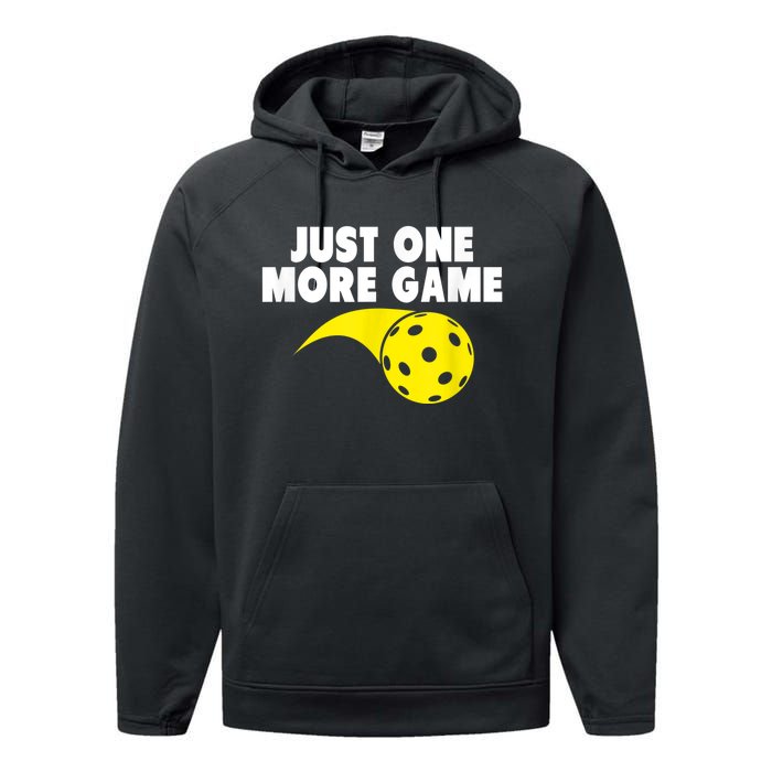 Pickleball Just One More Game Performance Fleece Hoodie