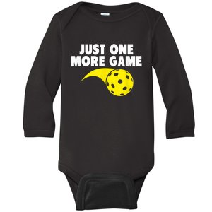 Pickleball Just One More Game Baby Long Sleeve Bodysuit