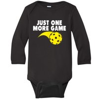 Pickleball Just One More Game Baby Long Sleeve Bodysuit