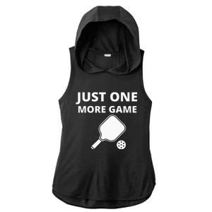 Pickleball Just One More Game funny sport Ladies PosiCharge Tri-Blend Wicking Draft Hoodie Tank