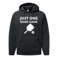 Pickleball Just One More Game funny sport Performance Fleece Hoodie