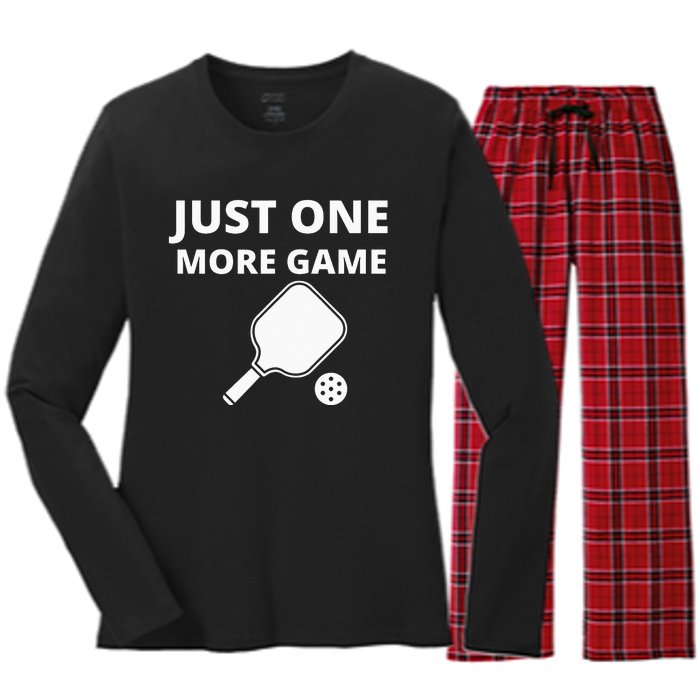 Pickleball Just One More Game funny sport Women's Long Sleeve Flannel Pajama Set 