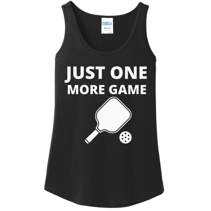 Pickleball Just One More Game funny sport Ladies Essential Tank