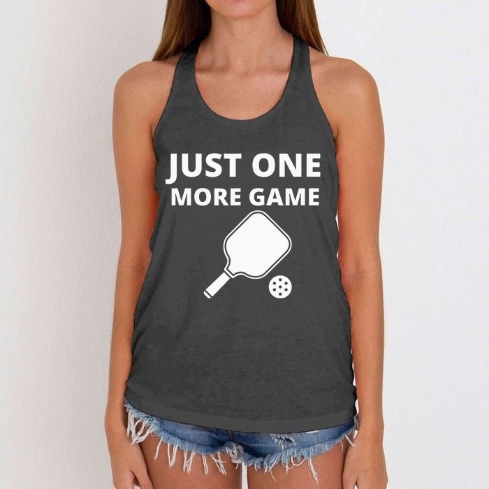 Pickleball Just One More Game funny sport Women's Knotted Racerback Tank