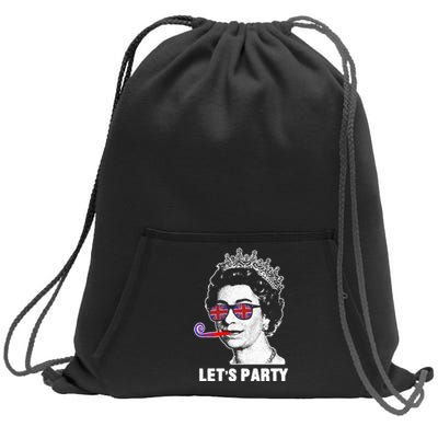 Platinum Jubilee. Queen & Union Jack LetS Party Funny Queen Sweatshirt Cinch Pack Bag