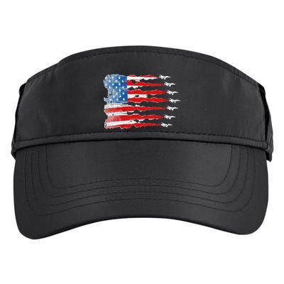 Patriotic Jet Red White Blue Usa Flag 4th Of July Adult Drive Performance Visor