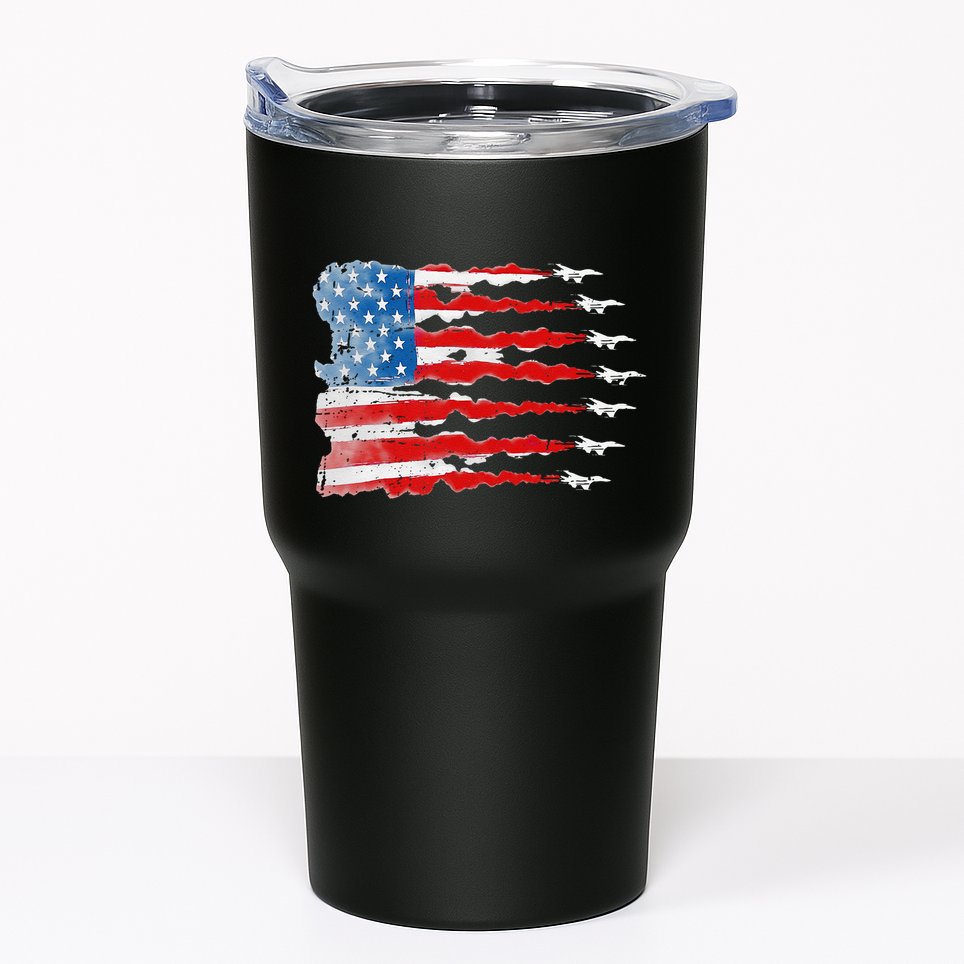 Patriotic Jet Red White Blue Usa Flag 4th Of July Tumbler