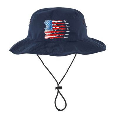 Patriotic Jet Red White Blue Usa Flag 4th Of July Bucket Hat