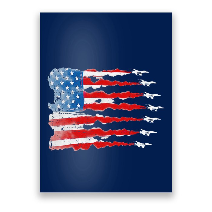 Patriotic Jet Red White Blue Usa Flag 4th Of July Poster
