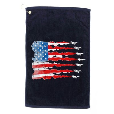 Patriotic Jet Red White Blue Usa Flag 4th Of July Golf Towel