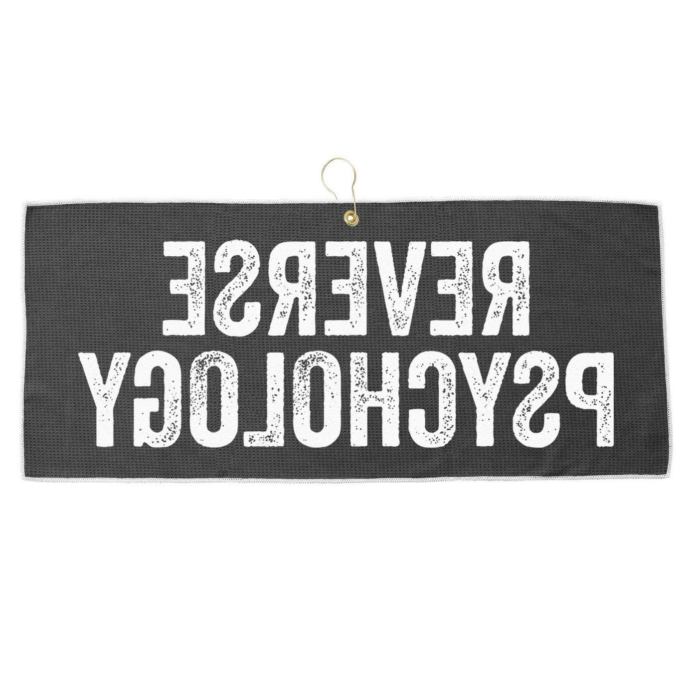 Psychology Joke Reverse Psychology Large Microfiber Waffle Golf Towel