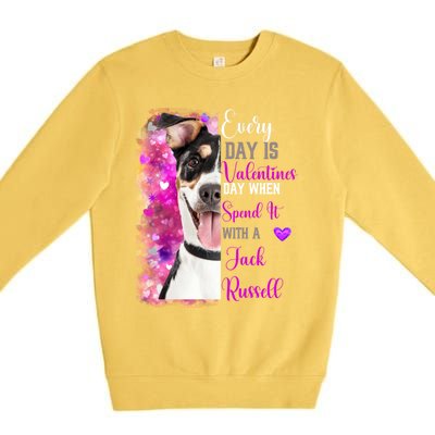 Parsons Jack Russell Mom Funny Valentines Day Dog Lovers Gift Premium Crewneck Sweatshirt