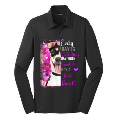 Parsons Jack Russell Mom Funny Valentines Day Dog Lovers Gift Silk Touch Performance Long Sleeve Polo