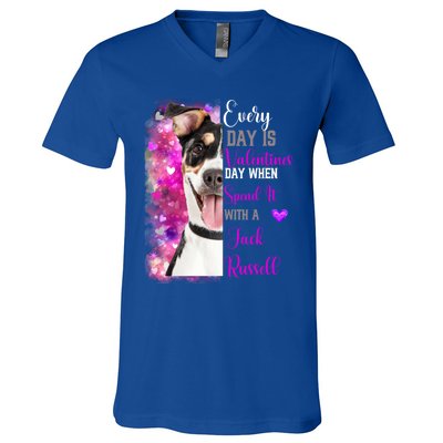 Parsons Jack Russell Mom Funny Valentines Day Dog Lovers Gift V-Neck T-Shirt