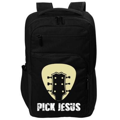 Pick Jesus Religious Musician Idea Guitar Worship Impact Tech Backpack