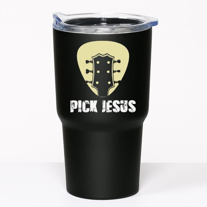 Pick Jesus Religious Musician Idea Guitar Worship Tumbler