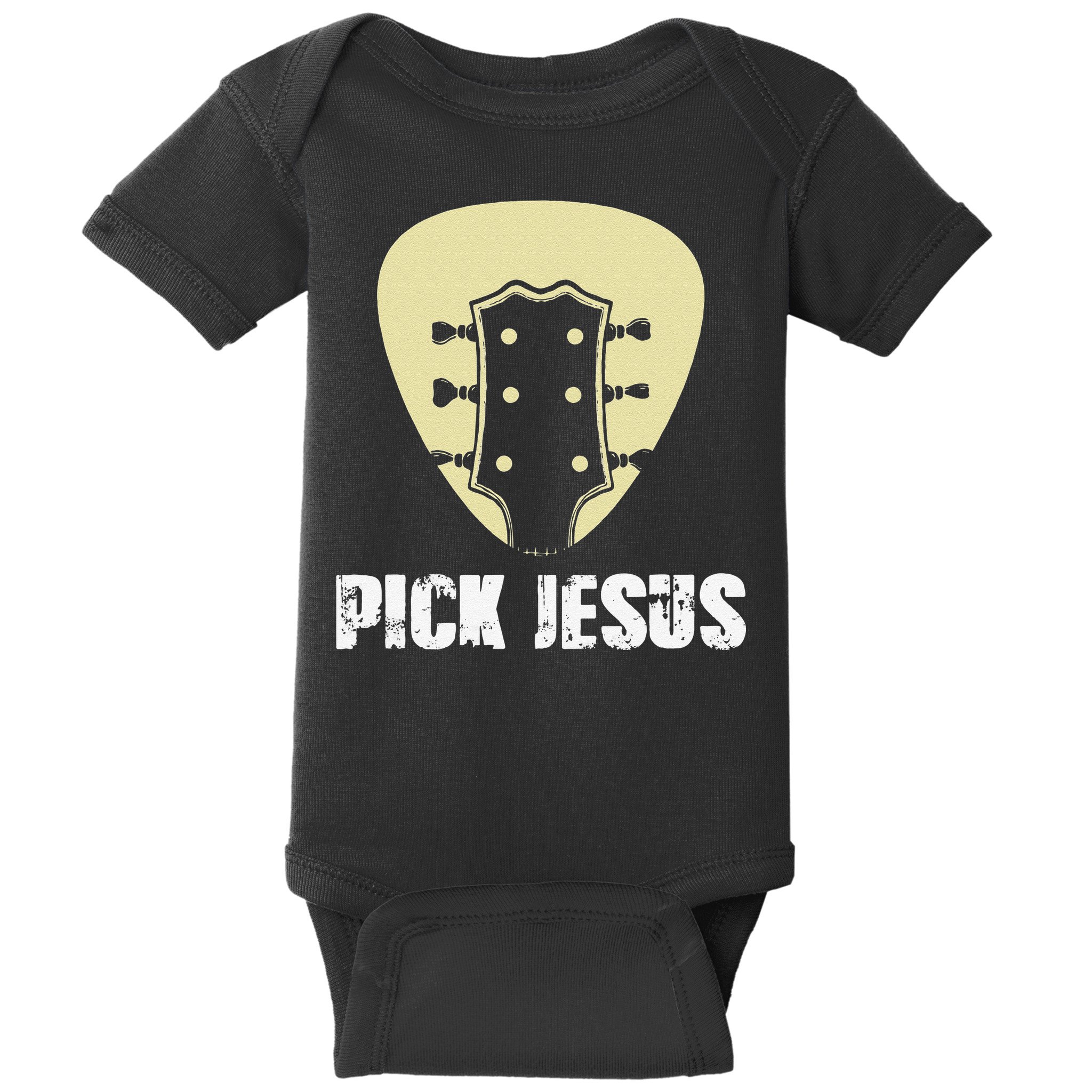 Pick Jesus Religious Musician Idea Guitar Worship Baby Bodysuit