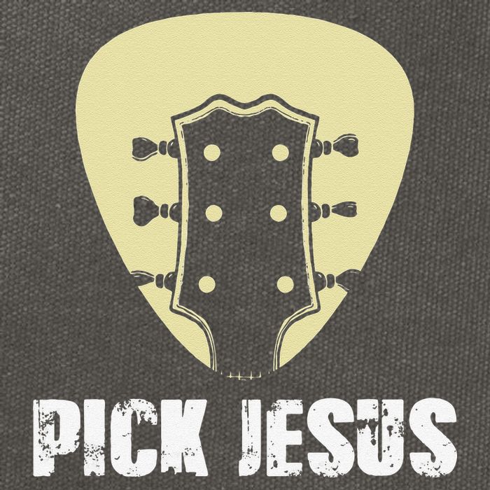Pick Jesus Religious Musician Idea Guitar Worship Cotton Canvas Backpack
