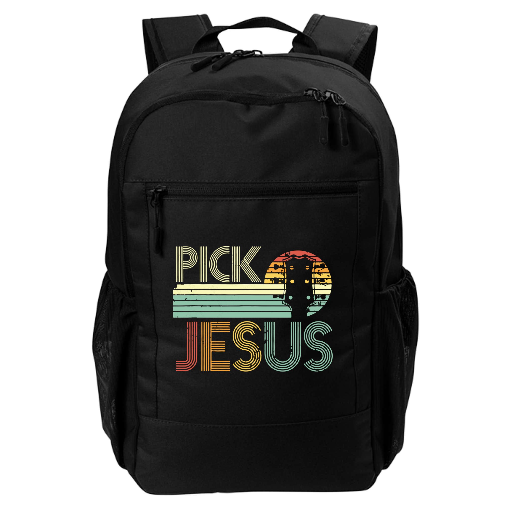 Pick Jesus Religious Musician Idea Guitar Worship Backpack