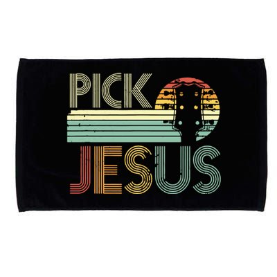 Pick Jesus Religious Musician Idea Guitar Worship Microfiber Hand Towel