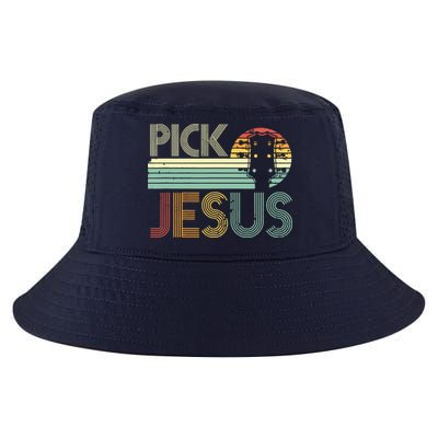 Pick Jesus Religious Musician Idea Guitar Worship Cool Comfort Performance Bucket Hat