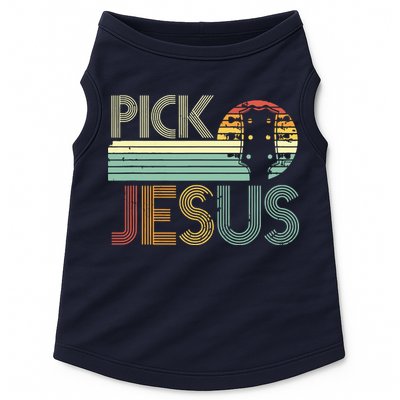 Pick Jesus Religious Musician Idea Guitar Worship Doggie Tank