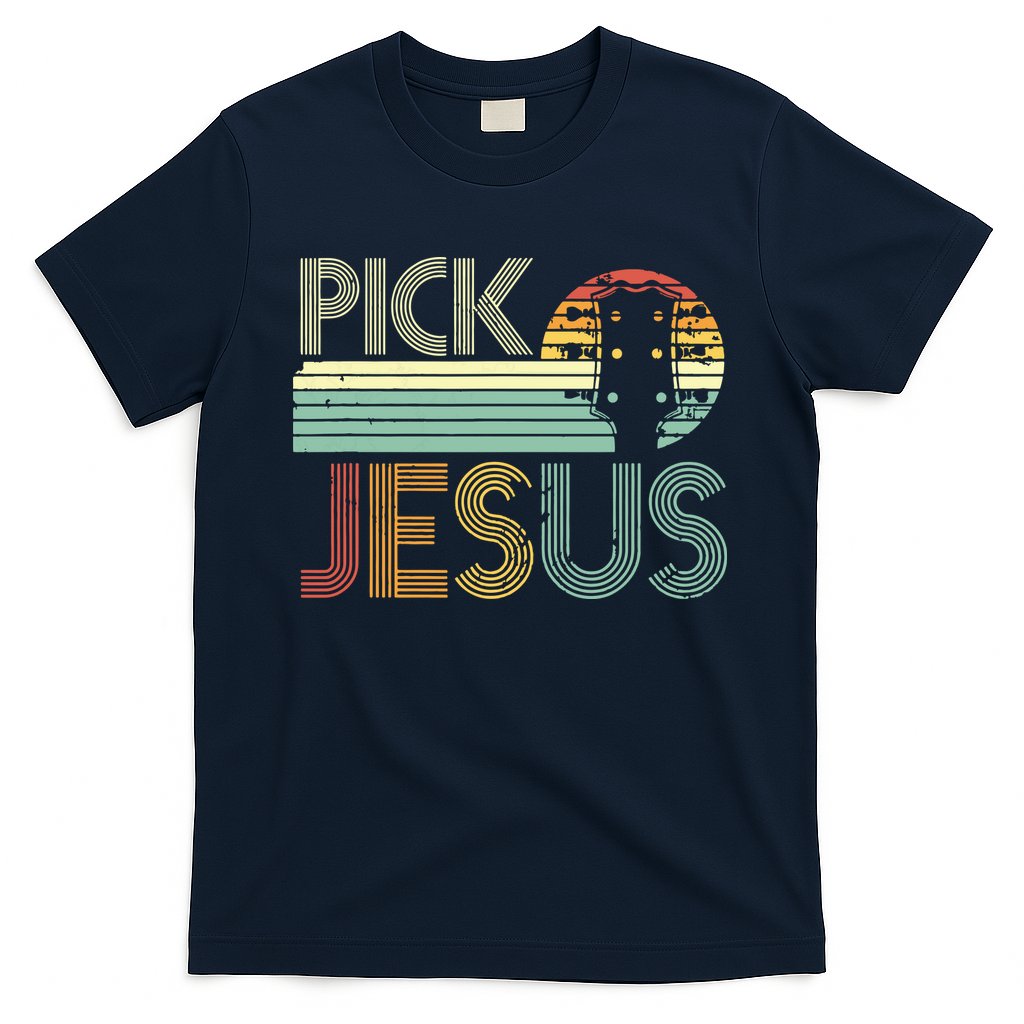Pick Jesus Religious Musician Idea Guitar Worship T-Shirt