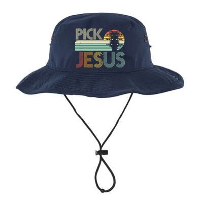 Pick Jesus Religious Musician Idea Guitar Worship Bucket Hat