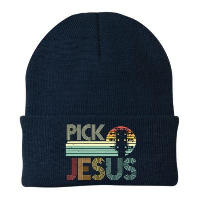 Pick Jesus Religious Musician Idea Guitar Worship Beanie