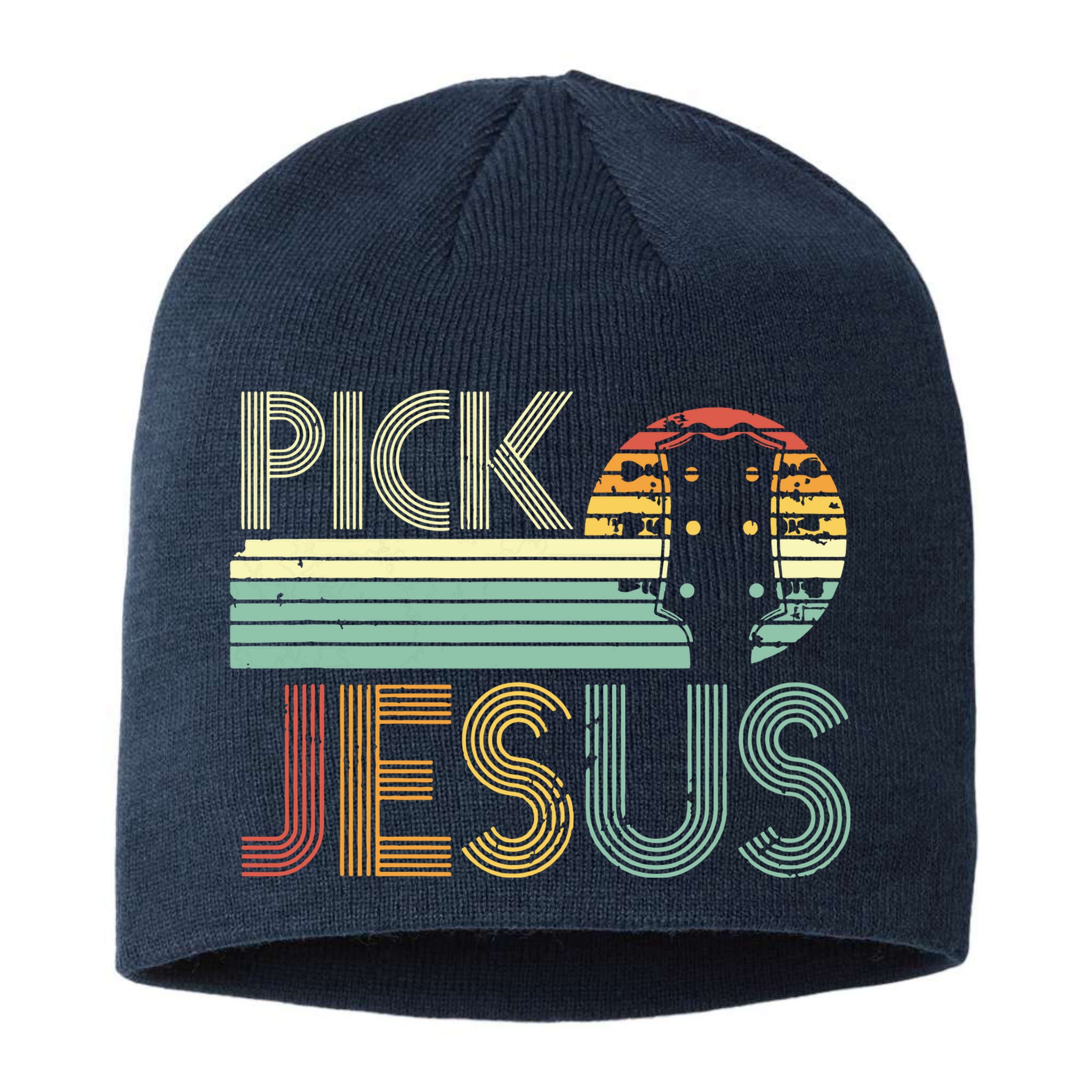 Pick Jesus Religious Musician Idea Guitar Worship Sustainable Beanie