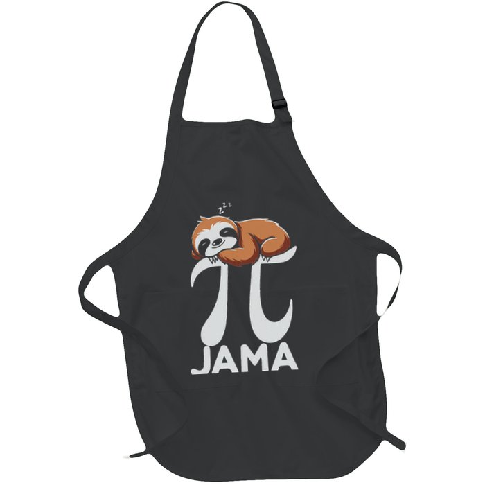 Pi Jama Sloth Pajama Pj 3.14 Pi Number Symbol Math Sloth Full-Length Apron With Pockets