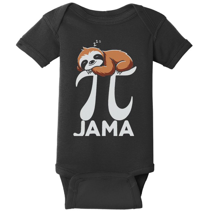 Pi Jama Sloth Pajama Pj 3.14 Pi Number Symbol Math Sloth Baby Bodysuit