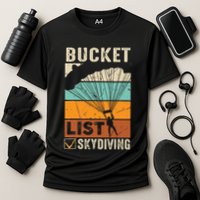Parachute Jump Skydiver Instructor Bucket Lists Skydiving Performance Shirt