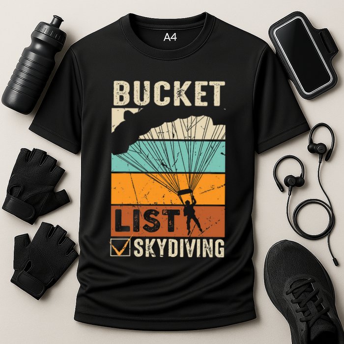 Parachute Jump Skydiver Instructor Bucket Lists Skydiving Performance Shirt