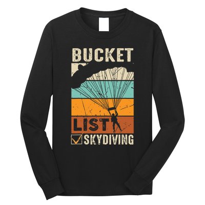 Parachute Jump Skydiver Instructor Bucket Lists Skydiving Long Sleeve Shirt