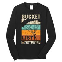 Parachute Jump Skydiver Instructor Bucket Lists Skydiving Long Sleeve Shirt
