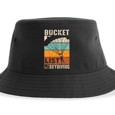 Parachute Jump Skydiver Instructor Bucket Lists Skydiving Sustainable Bucket Hat